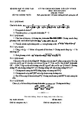 Đề thi chọn học sinh giỏi lớp 9 thcs năm học 2012 - 2013 môn thi Toán học